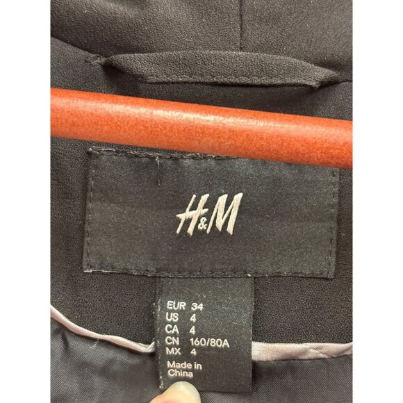 H&M Womens Black Blazer Jacket Size 4 Polyester & Elastane - Picture 3 of 9